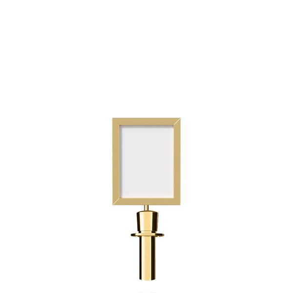 Montour Line Stanchion Post Top Sign Frame 8.5x11" V Pol Brass, EXIT SALIDA HDSF-8511-V-PB-EXITDBL